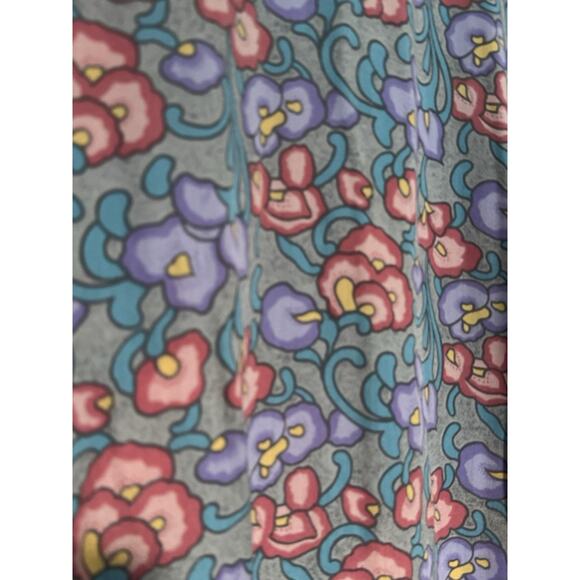 Vintage 90s (?) Tropical Floral Print Henley Rayon Blouse Top Women Large Granny - Picture 4 of 6